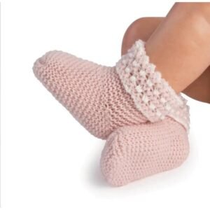 Chaussons Laine Rose — Vêtement Reborn