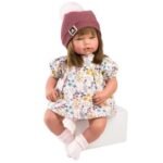 victoria poupee reborn aux longs cheveux bruns et charme floral 339